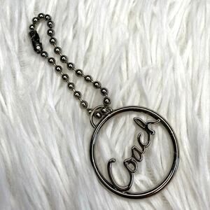 1.5" COACH Metal Circle Script Fob Bag Charm Hang tag Hangtag